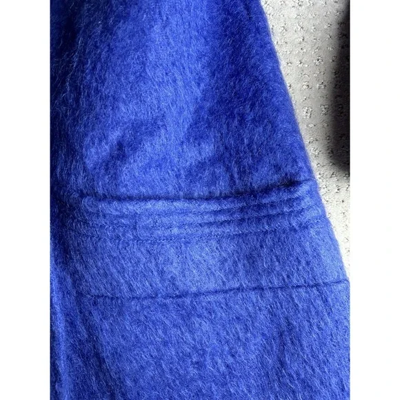 Women's Vtg Size 10 P Loring Super Soft Periwinkle Mohair Wool Coat Made In USA - Picture 8 of 10